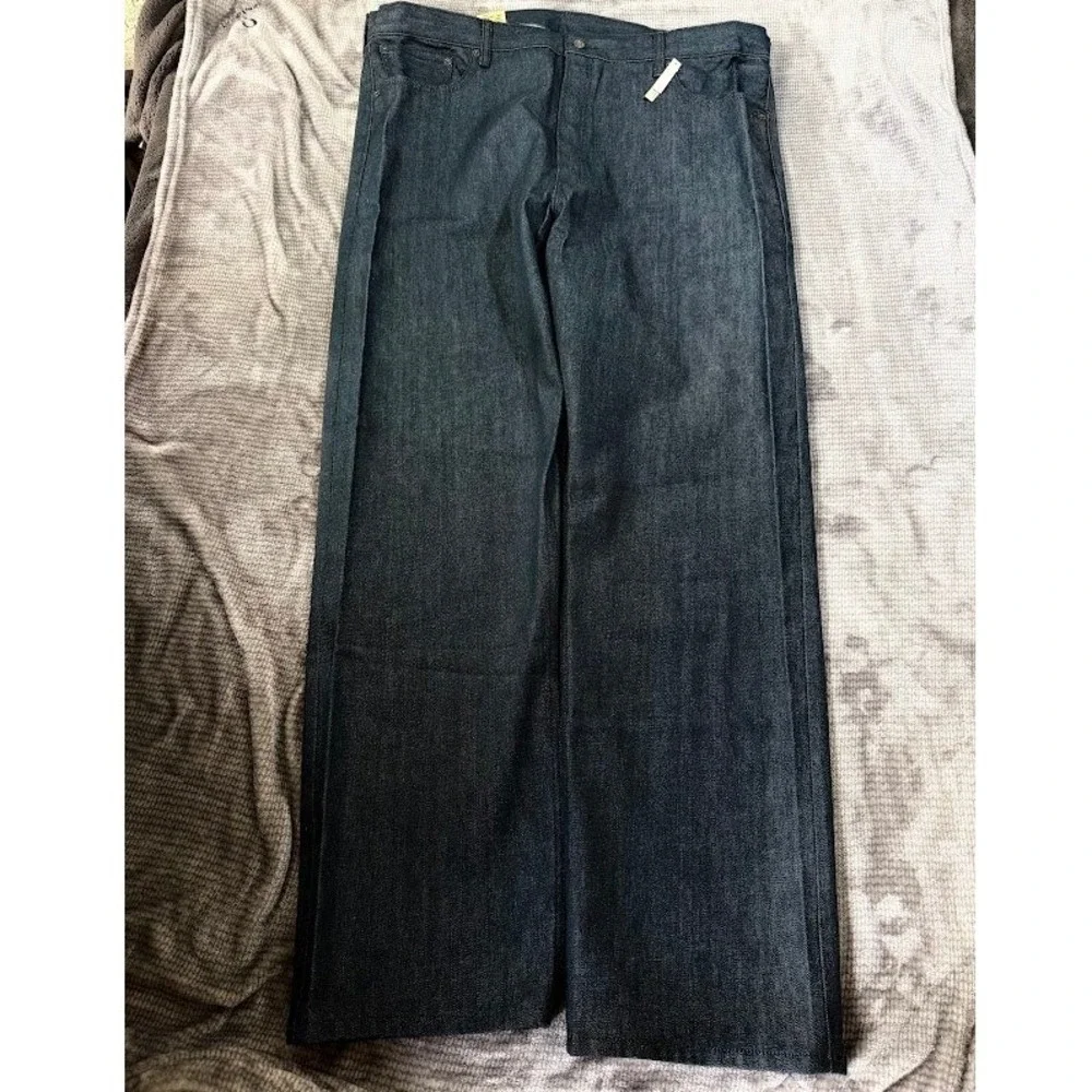 Levis 501 Original Fit Shrink To Fit Jeans Mens 44x34 Indigo Blue Rigid Denim